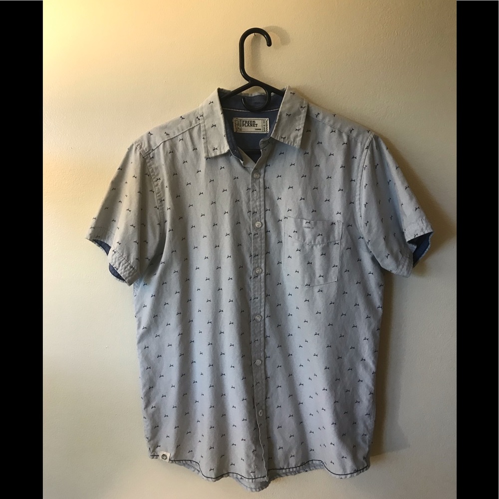 Free Planet Short Sleeve Collared Shirt